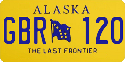 AK license plate GBR120