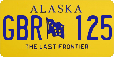 AK license plate GBR125
