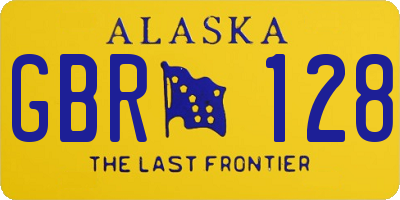 AK license plate GBR128
