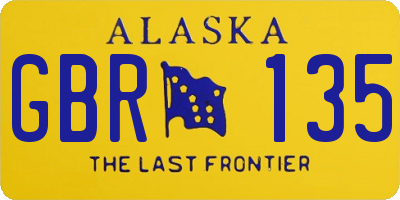AK license plate GBR135