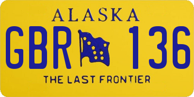AK license plate GBR136