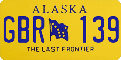 AK license plate GBR139
