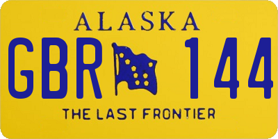 AK license plate GBR144