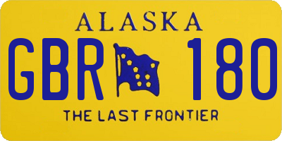 AK license plate GBR180