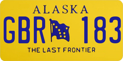 AK license plate GBR183