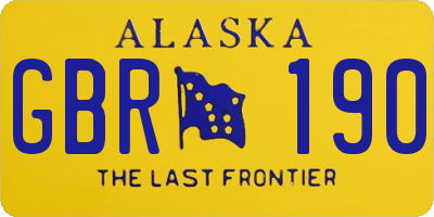 AK license plate GBR190