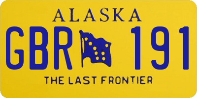 AK license plate GBR191