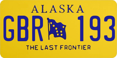 AK license plate GBR193