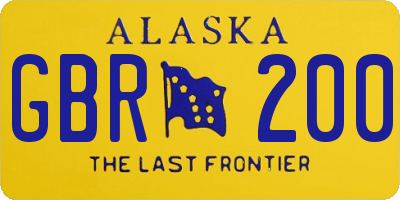 AK license plate GBR200