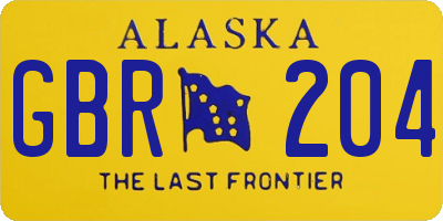 AK license plate GBR204
