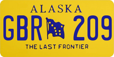 AK license plate GBR209
