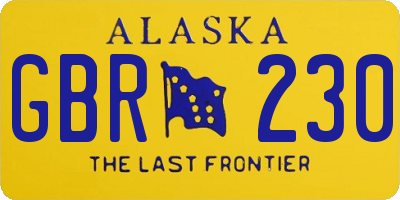 AK license plate GBR230