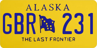 AK license plate GBR231