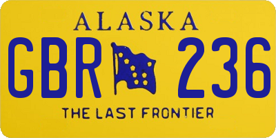 AK license plate GBR236