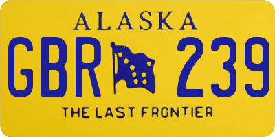 AK license plate GBR239