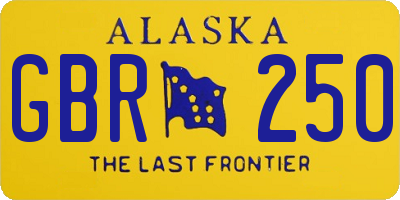 AK license plate GBR250