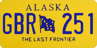 AK license plate GBR251