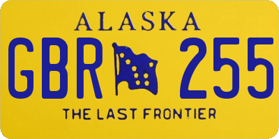 AK license plate GBR255