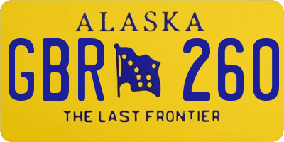 AK license plate GBR260