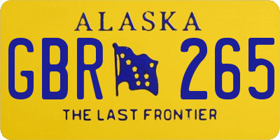 AK license plate GBR265