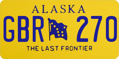 AK license plate GBR270