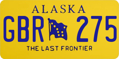 AK license plate GBR275