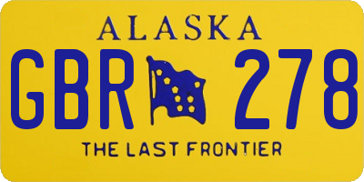 AK license plate GBR278