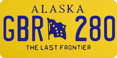AK license plate GBR280