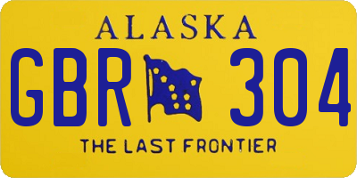 AK license plate GBR304