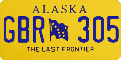 AK license plate GBR305