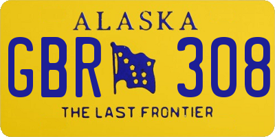 AK license plate GBR308