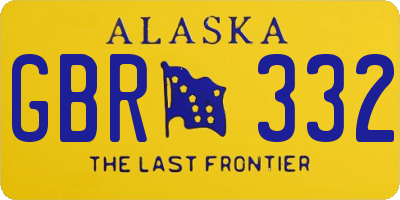 AK license plate GBR332