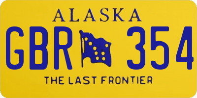 AK license plate GBR354