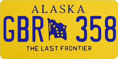 AK license plate GBR358