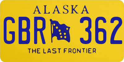 AK license plate GBR362