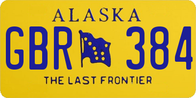 AK license plate GBR384