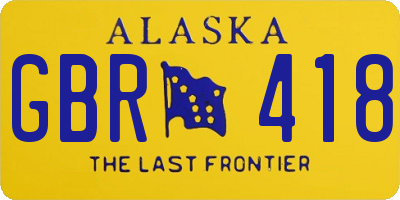 AK license plate GBR418