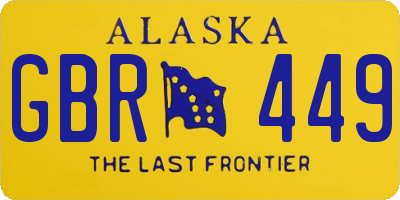 AK license plate GBR449