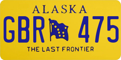 AK license plate GBR475
