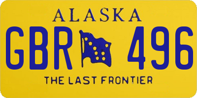 AK license plate GBR496