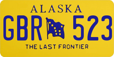 AK license plate GBR523