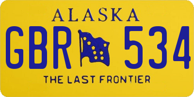 AK license plate GBR534