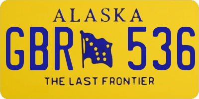 AK license plate GBR536