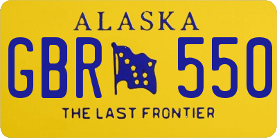 AK license plate GBR550