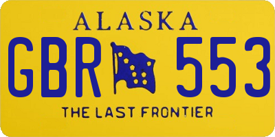 AK license plate GBR553