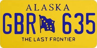 AK license plate GBR635