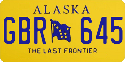 AK license plate GBR645