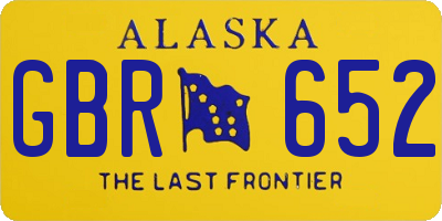 AK license plate GBR652