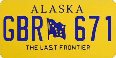AK license plate GBR671