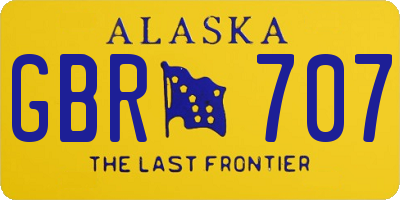 AK license plate GBR707